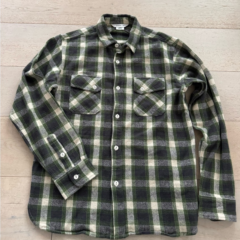 NWOT 3sixteen Crosscut Flannel shaggy emerald anniversary heavyweight Shirt M - Picture 6 of 12